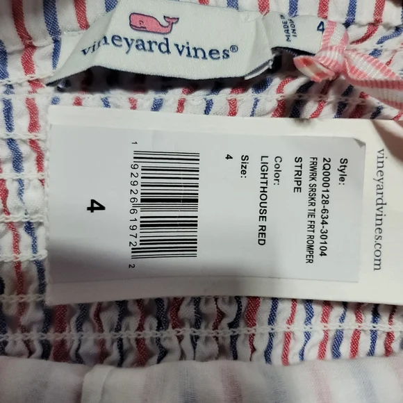 Vineyard Vines Fireworks Stripe Seersucker Romper - Picture 4 of 8